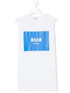 Msgm Kids Square Logo Print T-shirt - White