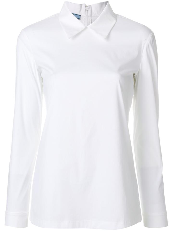 Prada Pointed Collar Blouse - White