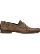 Santoni Penny Loafers, Men's, Size: 7, Brown, Suede/leather
