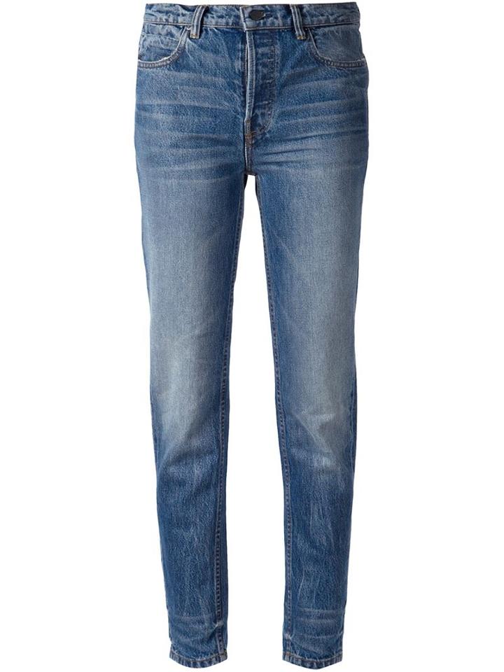 Alexander Wang High Rise Boyfriend Jeans, Women's, Size: 26, Blue, Cotton