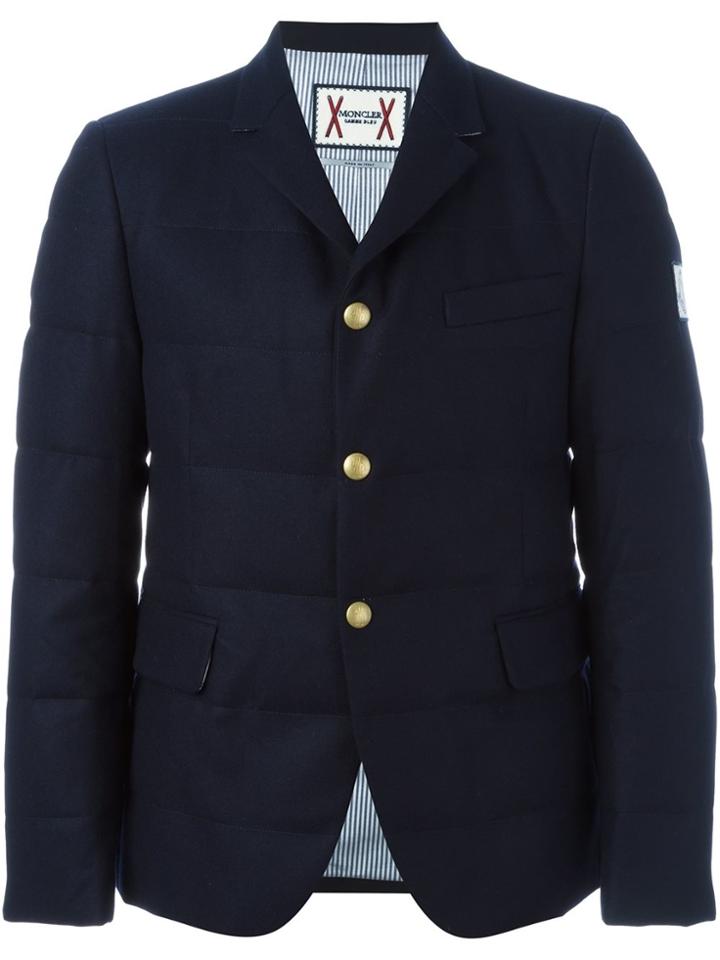 Moncler Gamme Bleu Padded Blazer Jacket - Blue