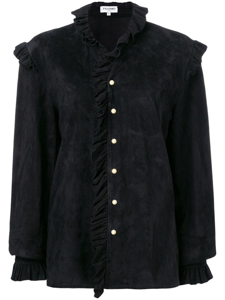 Palomo Spain Victorian Button Down Shirt - Black