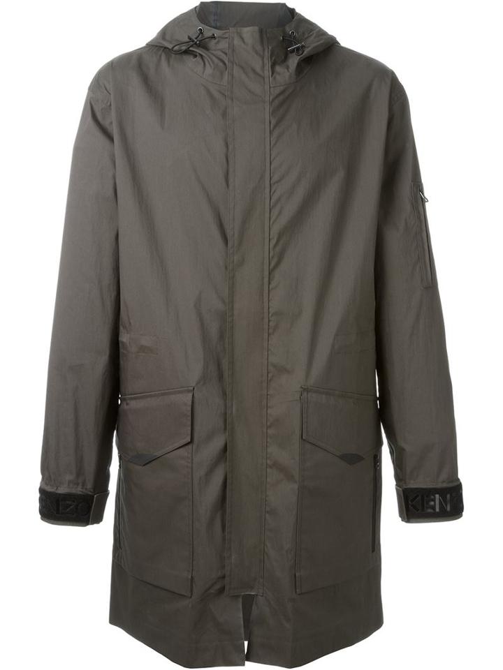 Kenzo Hooded Coat, Men's, Size: M, Green, Cotton/nylon