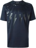 Neil Barrett Lightning Bolt T-shirt, Men's, Size: Medium, Blue, Cotton