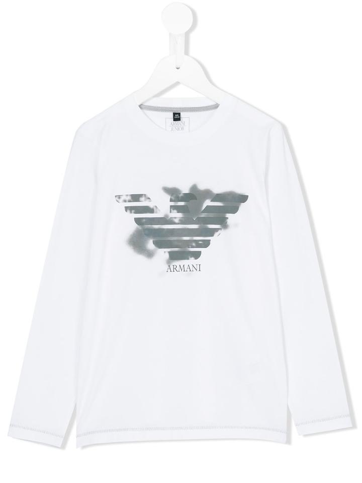 Armani Junior - Printed Sweatshirt - Kids - Cotton/spandex/elastane - 8 Yrs, Boy's, White