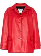 We11done Oversized Faux Leather Jacket - Red
