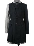Comme Des Garçons Comme Des Garçons Ruffle Trim Coat - Black