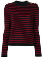 Red Valentino - Striped Knitted Sweater - Women - Cotton/polyamide - L, Cotton/polyamide