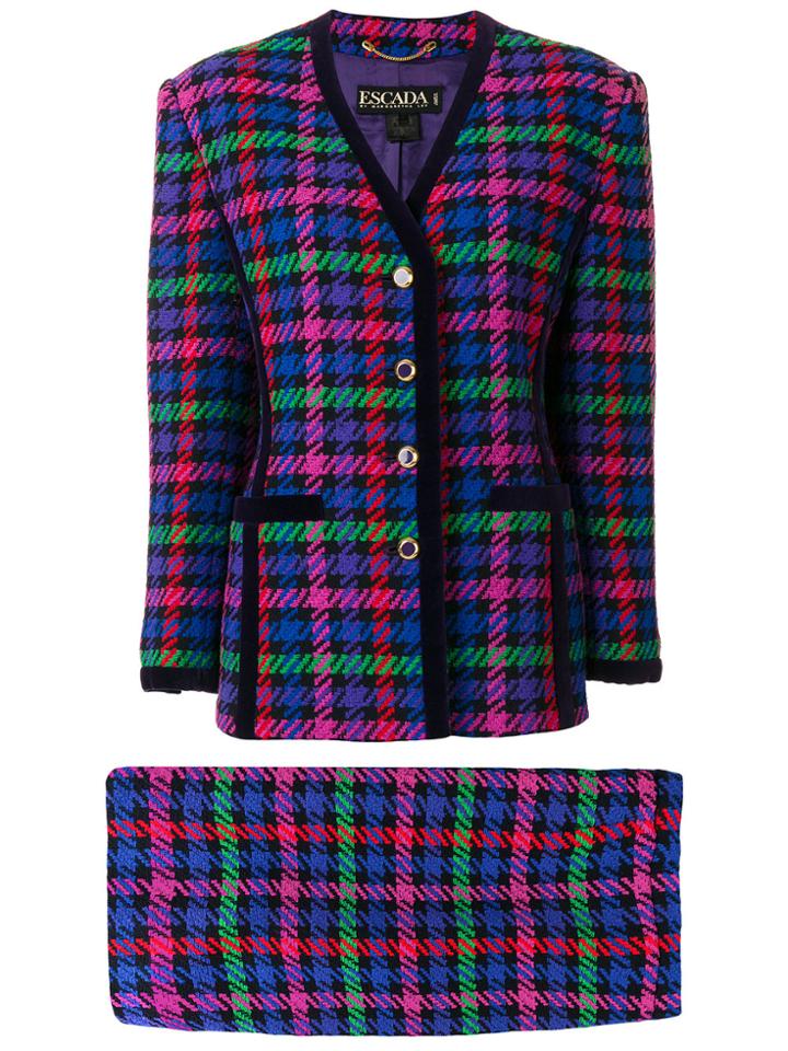 Escada Vintage Houndstooth Pattern Suit - Multicolour