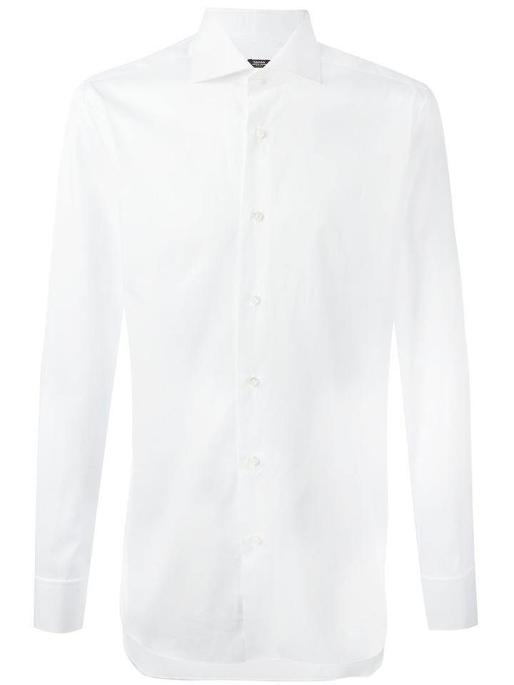 Barba Button-up Shirt, Men's, Size: 40, White, Cotton