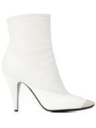 Emilio Pucci Square Toe Ankle Boots - White