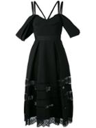 Off Shoulder Dress - Women - Polyester - 10, Black, Polyester, Self-portrait