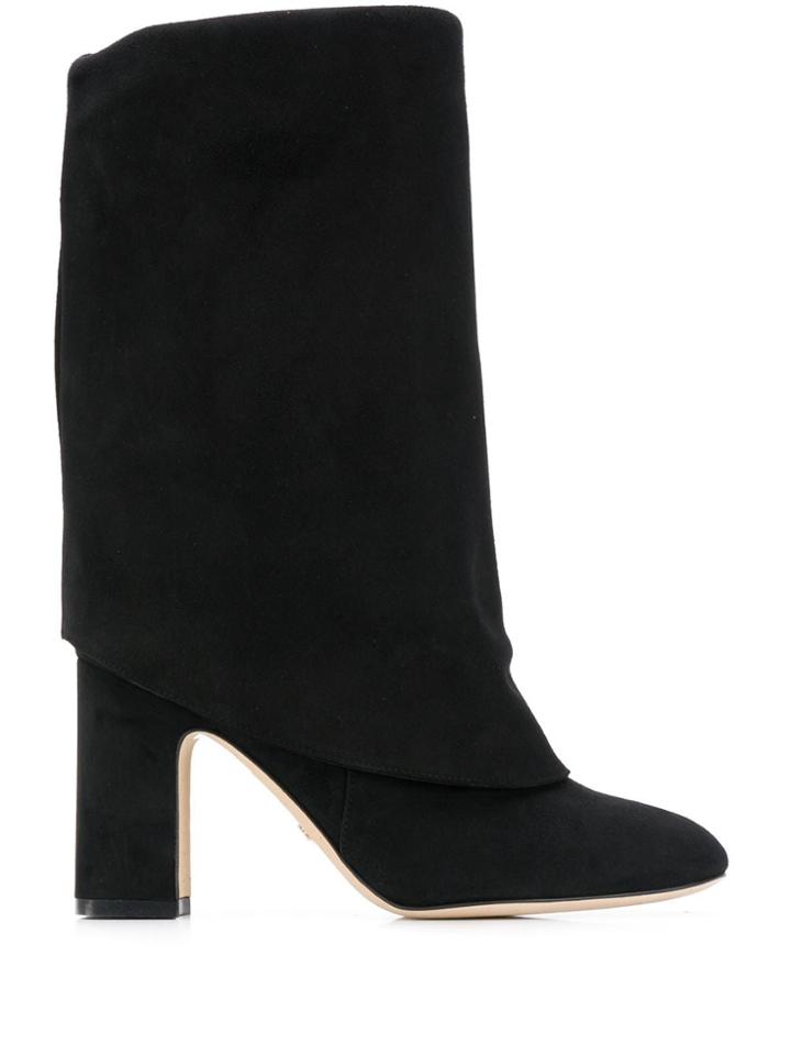 Stuart Weitzman Lucinda Foldover Boots - Black
