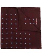 Kiton Dotted Print Scarf - Red