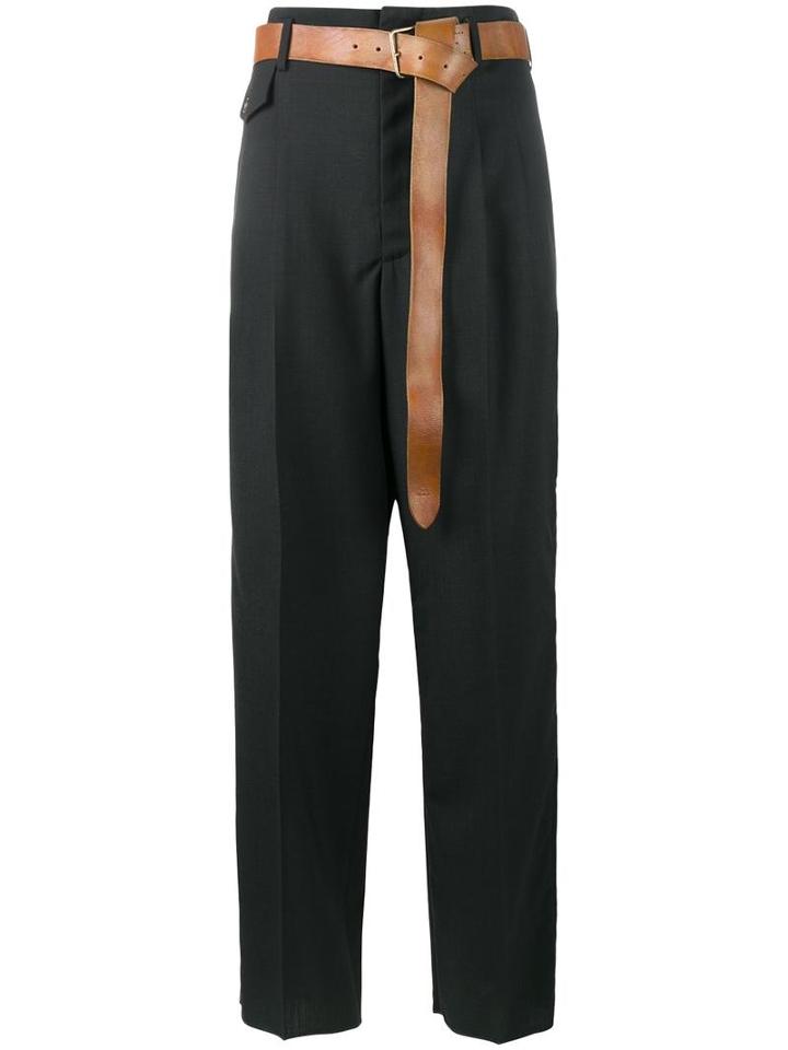 Golden Goose Deluxe Brand Belted Trousers, Women's, Size: Medium, Grey, Virgin Wool/cupro/cotton