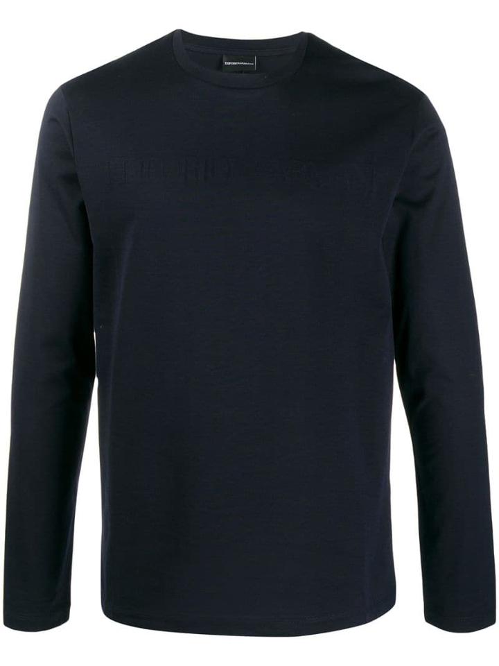 Emporio Armani Crew-neck Logo Sweatshirt - Blue