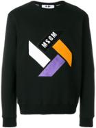 Msgm Colour Block Patch Sweatshirt - Black