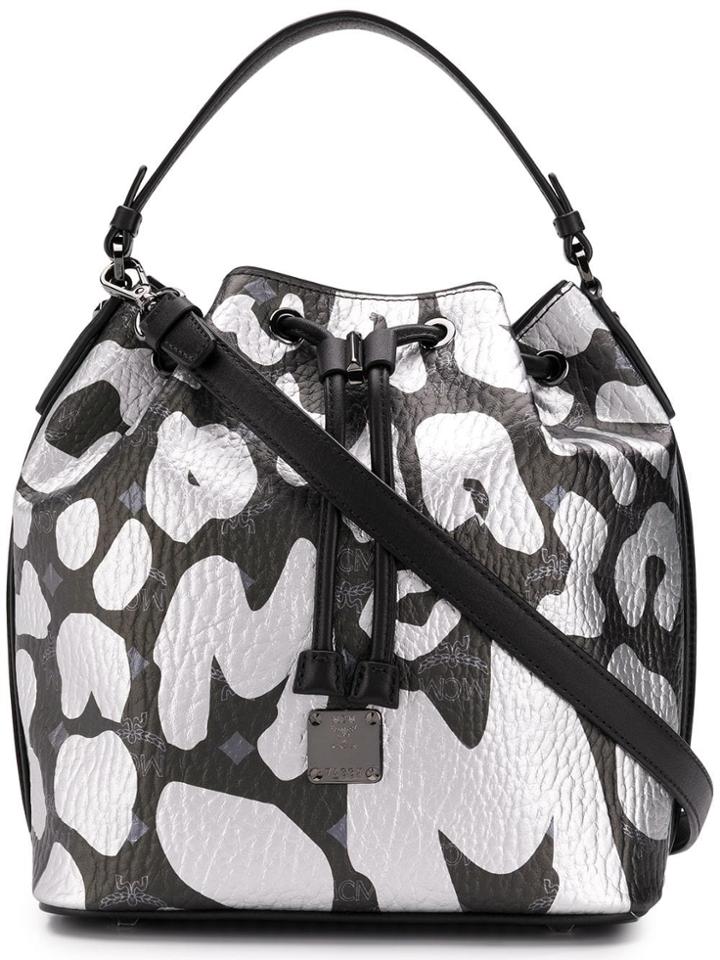 Mcm Printed Bucket Bag - Black