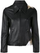 Star Patch Jacket - Women - Lamb Skin/viscose - 40, Black, Lamb Skin/viscose, Faith Connexion