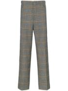 Gucci Check Print Tailored Wool Trousers - Grey