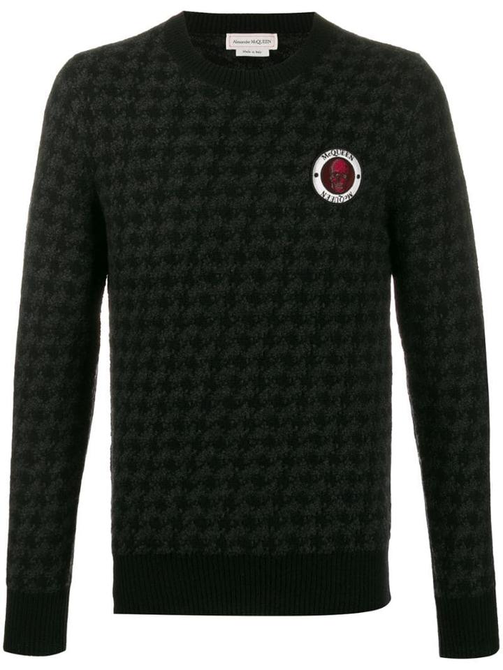 Alexander Mcqueen Houndstooth Pattern Knitted Sweater - Black