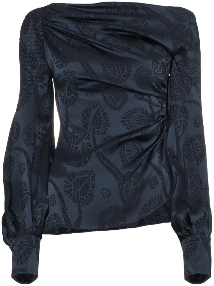 Peter Pilotto Satin Jacquard Blouse - Blue