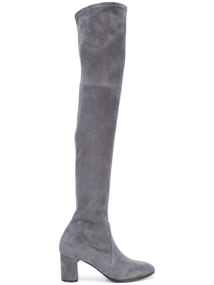 Casadei Thigh Length Boots - Grey
