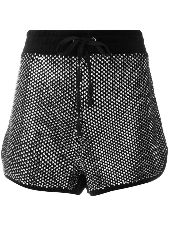 Juicy Couture Exclusive Swarovski Embellished Velour Shorts - Black