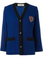 Christian Dior Vintage Badge Patch Jacket, Women's, Size: 38, Blue