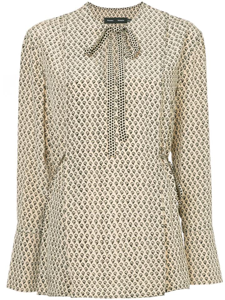 Proenza Schouler Printed Tied Top - Nude & Neutrals