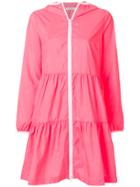 P.a.r.o.s.h. Gathered Hooded Raincoat - Pink & Purple