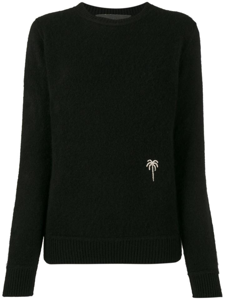 The Elder Statesman Black Palm Tree Jumper