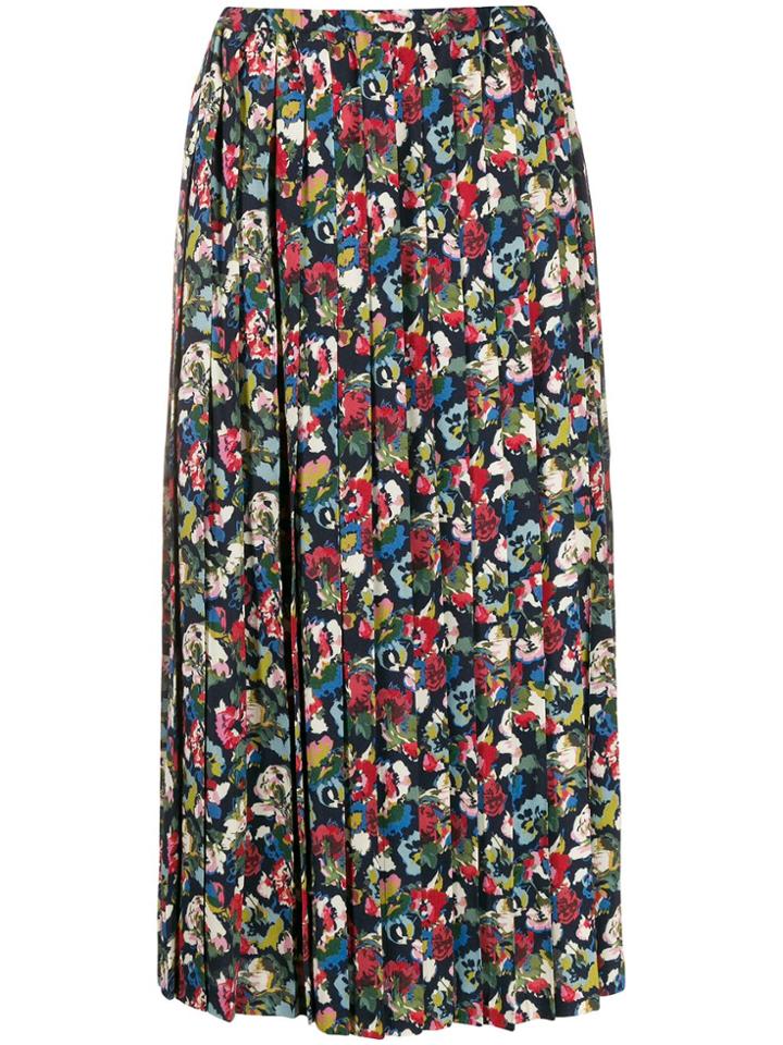 Junya Watanabe Midi Pleated Skirt - Blue