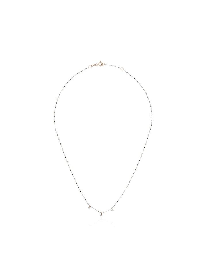 Gigi Clozeau 18kt Gold Bead Triple-diamond Necklace