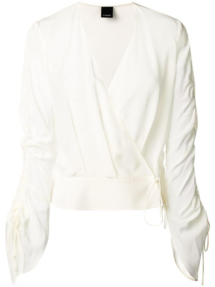 Pinko Lace-up Sleeves Blouse - Neutrals