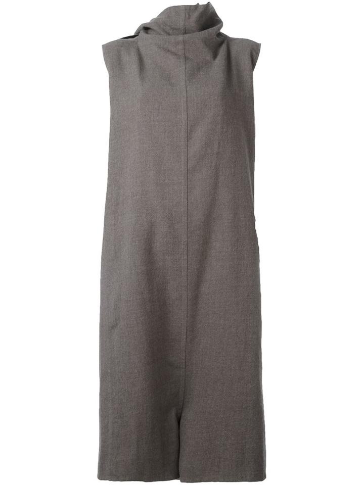 Rick Owens Tie Collar Jumpsuit, Women's, Size: 40, Brown, Cupro/virgin Wool