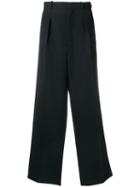 Ami Paris Wide Fit Pleated Trousers - Blue
