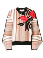 Roksanda Embroidered Patterned Sweater - Nude & Neutrals