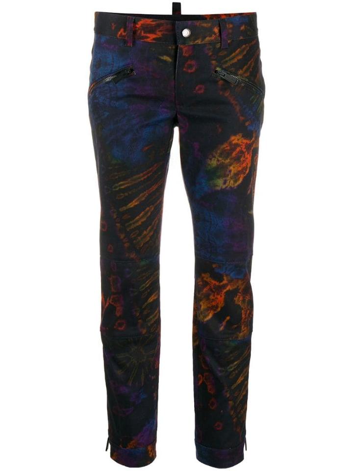 Dsquared2 Tie-dye Cropped Trousers - Purple