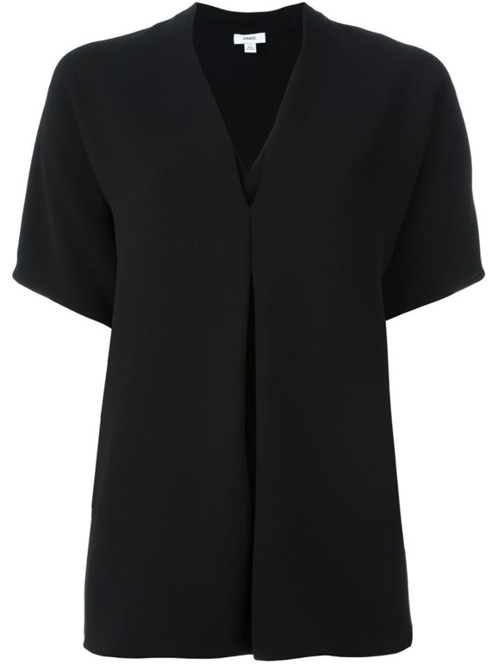 Vince V-neck Blouse, Women's, Size: Medium, Black, Polyester