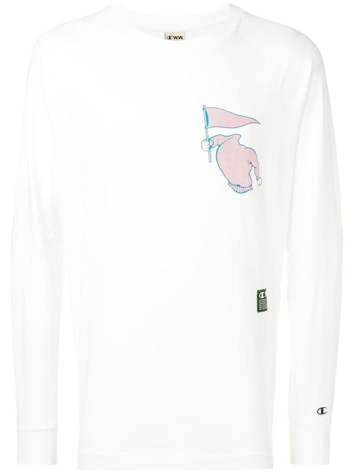 Champion X Wood Wood Printed Long Sleeve T-shirt - White