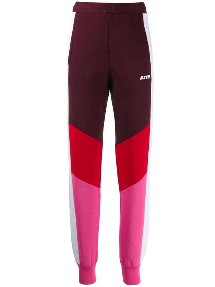 Msgm Colour Block Track Pants - Red