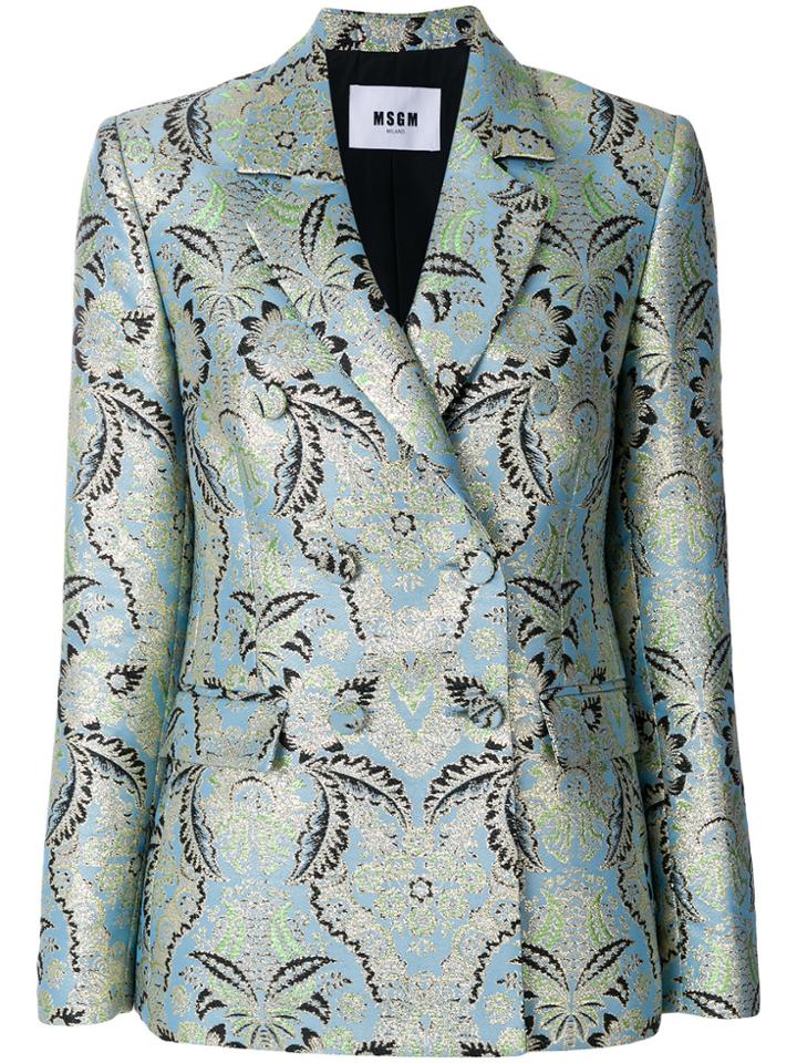 Msgm Jacquard Blazer - Blue