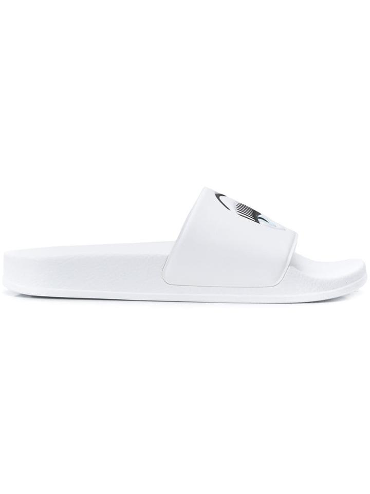 Chiara Ferragni Flirting Pool Slides - White