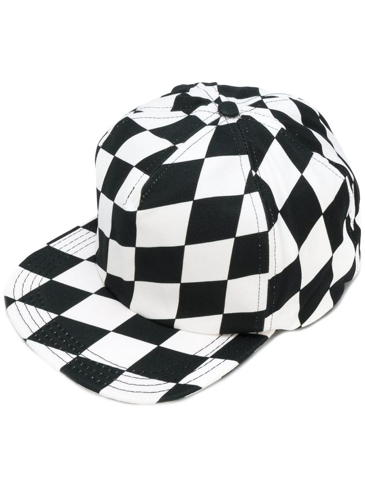 Off-white - Chequered Flat Peak Cap - Men - Cotton/spandex/elastane - One Size, Black, Cotton/spandex/elastane
