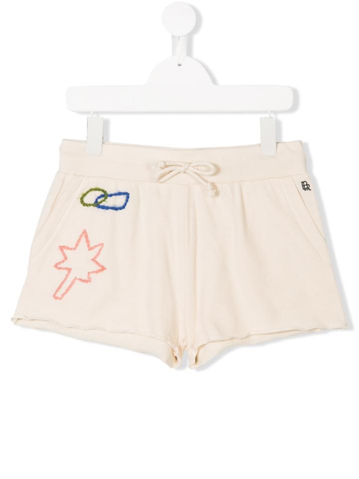 Bellerose Kids Teen Stitched Detail Track Shorts - Nude & Neutrals