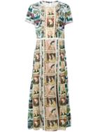 Burberry Framed Heads And Reclining Figures Print Dress, Women's, Size: 12, Brown, Polyester/mulberry Silk