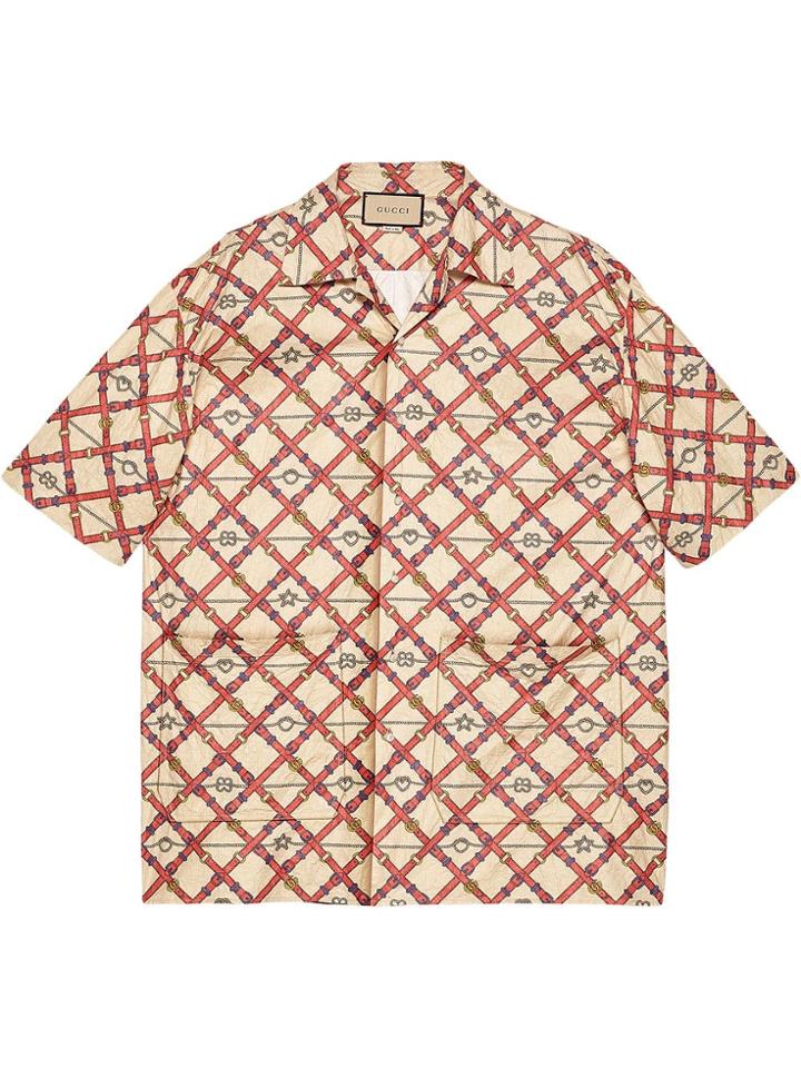 Gucci Oversized Bowling Print Shirt - Neutrals