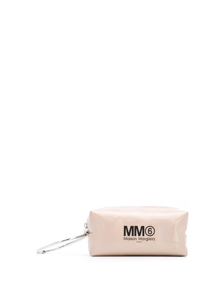 Mm6 Maison Margiela Circle Handle Clutch - Neutrals