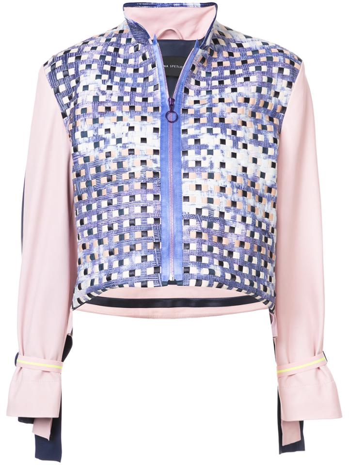 Martina Spetlova Woven Colour-block Jacket - Pink & Purple